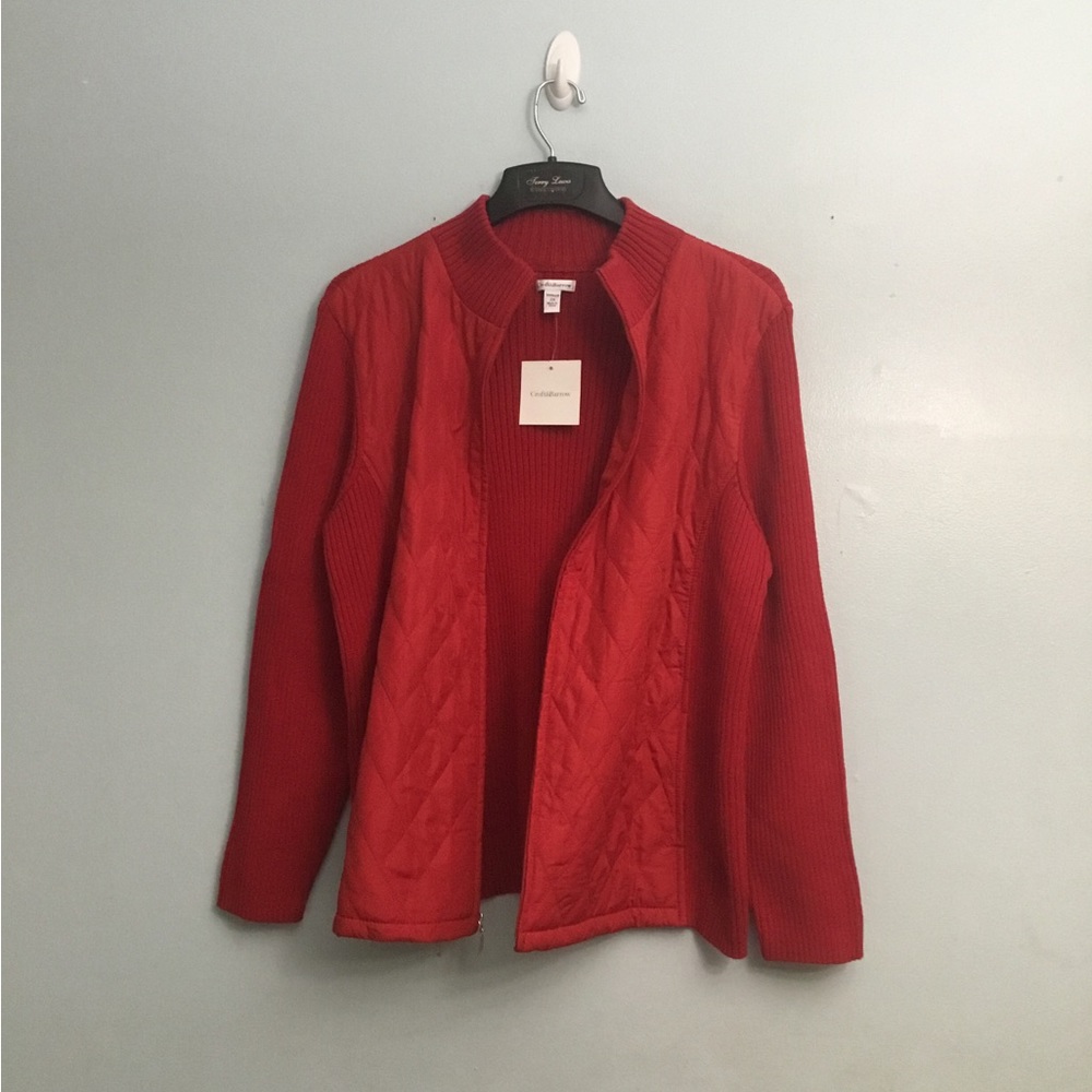 Croft & Barrow Vibrant Red Ribbed Knit Top - Picture 2 of 16